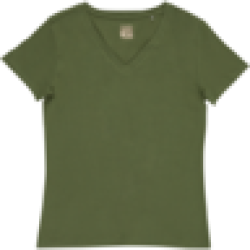 Olive V-neck T-Shirt S - XXL