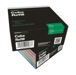 RBE Cube Refill 80GSM 90X90MM 6 Colours 400 Sheets