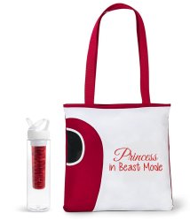 Qtees Africa Princess In Beast Mode Tote Red & Bottle - Red