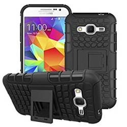NWNK13 Samsung Galaxy J3 2016 Hybrid Heavy Duty tough Shockproof Outdoor Case With Front Tem Black