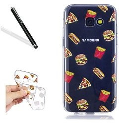 Galaxy A7 2017 Transparent Case Silicone Bumper For Samsung Galaxy A7 2017 Leecase Funny Stylish Ultrathin Cartoon Hamburgers Crystal Clear Bumper Case Cover For