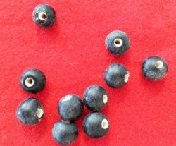 30 X 5mm Black Round Beads