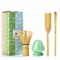 Teanagoo MA-01 Janpanese Matcha Ceremony Accessory Matcha Whisk Chasen Traditional Scoop Chashaku Tea Spoon Whisk Holder The Perfect Set To Prepare A Traditional Cup