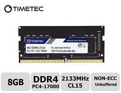 Timetec Hynix Ic 8GB DDR4 Sodimm For Intel Nuc Kit mini Pc htpc nuc Board 2133MHZ PC4-17000 Non Ecc Unbuffered 1.2V CL15 1RX8 Single Rank 260 Pin