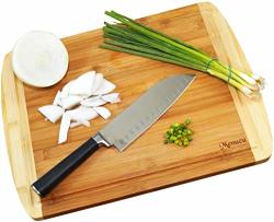 Cutting Boards: Organic Bamboo Cutting Board With Juice Grooves - Thick Heavy Duty Wooden Butcher Block For Meat + Vegetables - Beautiful Serving Tray
