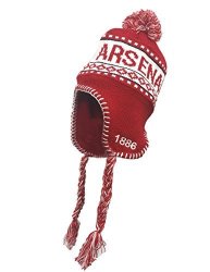 JUST 4 Kicks Arsenal Winter Hat For Kids Arsenal Peruvian Hat For Youths Arsenal Pom Pom Beanie