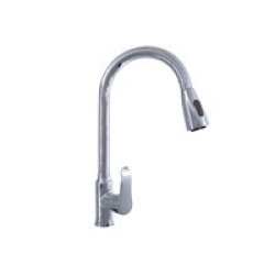 BA6819-3H Heavy Duty Kitchen Tap Mixer With Self-retracting Pullout Faucet Silver