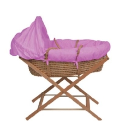 Snuggletime Moses Basket & Linen Set In Pink