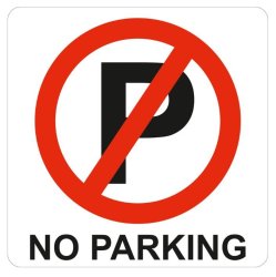 Parrot No Parking Symbolic Sign Printed On White Acp 150X150MM SN4110