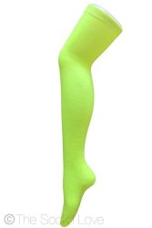 Neon Yellow Thigh High Socks