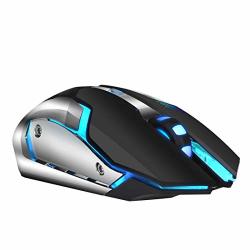 Vacally M10 Wireless Mouse Rechargeable 7 Color Backlight Breathing For Desktop Gaming Laptops 2400DPI Highly Sensitive Reaction Rate Game Mouse