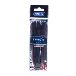 Marlin Tri-gel Ink Pens 3'S Black 0.7MM Pack Of 12
