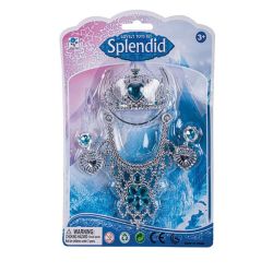 Jewelry - Kids Dress Up Toys - Bpa Free - Silver & Blue - 3 Piece - 3 Pack