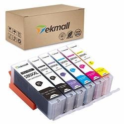 Tekmall PGI-280XXL CLI-281XXL Pgi 280 Cli 281 Compatible Canon Ink Cartridges Work With Pixma TS8120 TS8220 TS9120 6 Pack 1PGBK 1BK 1C 1M 1Y 1PB