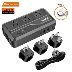 GJT 1875W International Power Converter and Adapter Combo Step Down 240V-220V .