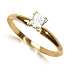 0.25 Carat White Diamond Solitaire Ring In 14k White Or Yellow Gold