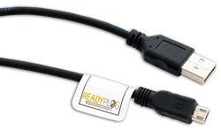 Readyplug USB Charger Cable For: Rioddas HX831 Bluetooth Headphones Black 6 Inches