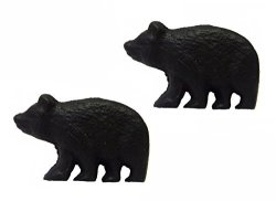 Rustic Black Bear Drawer Pulls Set Of 2 Knobs
