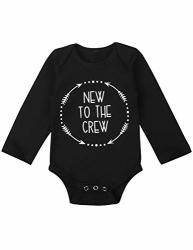 Newborn Baby Boy Clothes Romper New To The Crew Funny Printed Onesies Bodysuit Outfits 3-6 Months