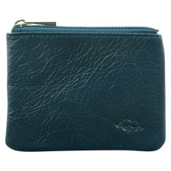 Genuine Leather Small Coin Purse - Navy