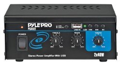Pyle Home PCAU22 MINI 2X40 Watt Stereo Power Amplifier With USB Input