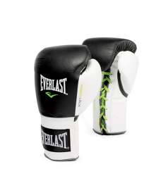 Everlast Powerlock Pro Laced Training Gloves - Black & White - 12OZ