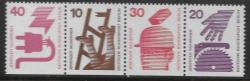 Germany - Berlin Mnh 1971 Accident Prevention - Strip Of 4 Cat R320 Imperf Bottom