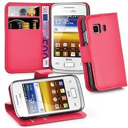 Cadorabo - Book Style Wallet Design For Samsung Galaxy Young S6310 With 2 Card Slots And Stand Function - Etui Case Cover Protection Pouch In Candy-apple-red