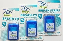 OroLabs 3 Pack - Ice Drops Breath Strips With Blast Of Icy Mint Sugar ...