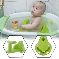 Flurries Bath Seat In Tub - Bathing Safety Chair - Anti Slip Toy Play Seat - Sit-up Ring Seat Backrest Support Suction Cups Stability Green