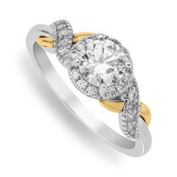 Yellow Gold & Sterling Silver Cubic Zirconia Halo Infinity Ring