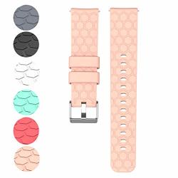 Ruentech Compatible With Garmin Vivomove Bands Replacement Silicone Watch Band 20MM Width Bracelet Straps Compatible For Vivove Hr And Vivomove Premium classic sport Smartwatch Pink