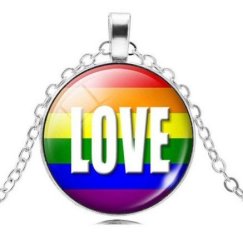 Lgbt Jewellery Range Rainbow Love Statement Pendant And Necklace