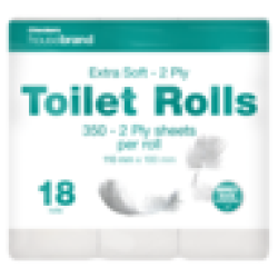 2 Ply Toilet Rolls 18 Pack