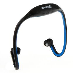 Blue Sports Wireless Bluetooth Headset Earphone Headphone For Cell Phone Pc New