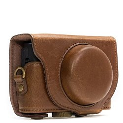 Megagear "ever Ready" Protective Dark Brown Leather Camera Case Bag For Sony DSC-RX100M II DSC-RX100 III DSC-RX100 Iv Digital Camera