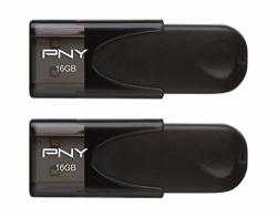 Pny - Attach 4 16GB USB 2.0 Flash Drive - 2 Pack - Black P-FD16GX2ATT4-GE
