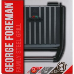 George Foreman Medium Steel Family Grill Grey