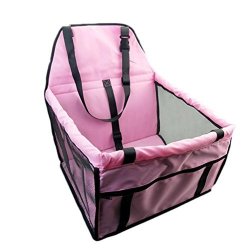 Freerun Collapsible Car Pet Sleeping Bag Dog Seats Portable Pet Dog Car Booster Seat Pink