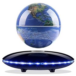 Magnetic Maglev Levitation Rotating Globe World Map,Educational Gifts for Kids Home Office Desk Decoration Teepao Floating Globe with LED Lights C Shape 