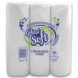 Superior Ultra Soft 1 Ply Toilet Paper 300 Sheets 9 Pack
