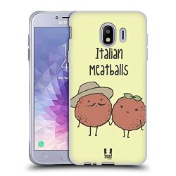 Head Case Designs Italian Meatballs Yummy Doodle Soft Gel Case For Samsung Galaxy J4 2018