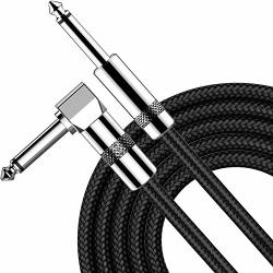 Bass Guitar Pro Audio Black Electric Mandolin Guitar Cable 20ft Electric Instrument Cable Bass AMP Cord for Electric Guitar Right Angle to Straight 
