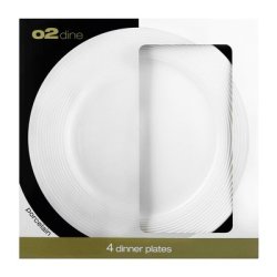 O2 Dine Dinner Plate White Embossed Swirl 26CM