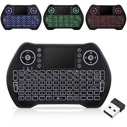 Wireless Keyboard With Touchpad Mouse MINI Remote Keyboard With LED Backlit Rechargable And Portable 2.4 Ghz For Android Tv Box Htpc Xbox