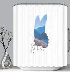 Beicici Color Shower Curtain Liner Anti-mildew Antibacterial Dream Butterfly Multi-color Custom Shower Curtain Bathtub Bathroom Accessories.