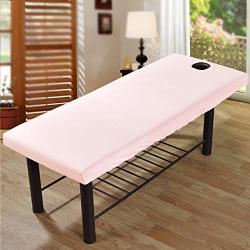 Massage Bed Sheet With Face Hole Universal Beauty Bed Elastic Fitted Sheet Couch Cover Breath Soft Spa For Beauty Facial Salon Pink