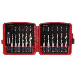 Neiko 10059A Combination Drill And Tap Bit Set With Quick Change Adapter 13 Pieces Sae metric