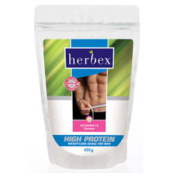 Herbex 450g High Protein Weight-Loss Strawberry Shake for Men