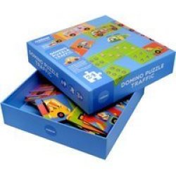2-IN-1 Cognitive Learning Domino Puzzle Game - Traffic: 24 Pieces